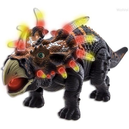 Azimport Azimport D632 Gray Walking Triceratops Dinosaur Toy Figure - Grey D632 Gray